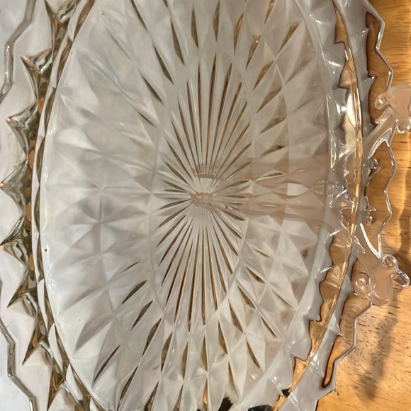 Vintage. 1960s -70s crystal oval shaped 11”-8”serving plate. American brilliant - Picture 7 of 10